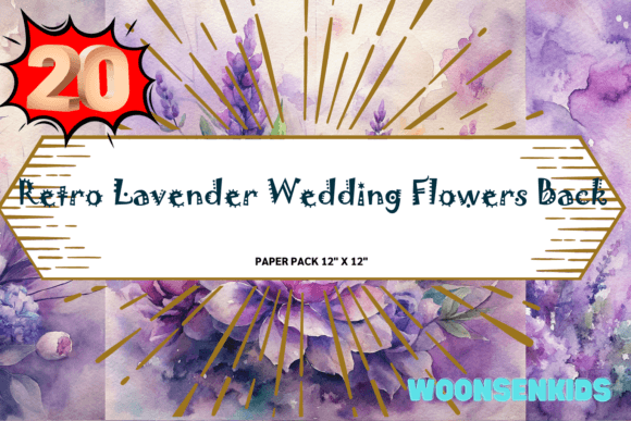Download Popular Retro Lavender Wedding Flowers Background Watercolor Png Kdp Digital Paper - Background Collection
