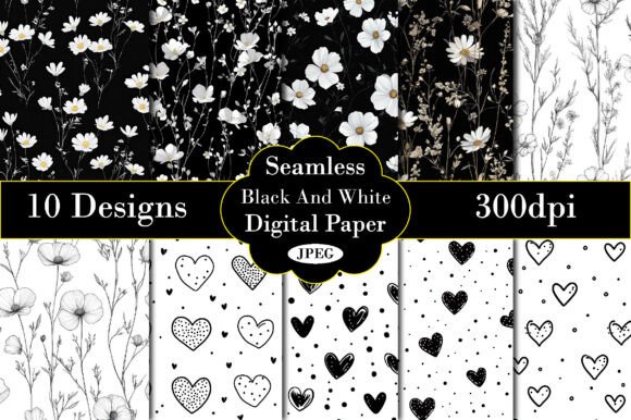 Download Black and White Background Digital Paper - Background Collection
