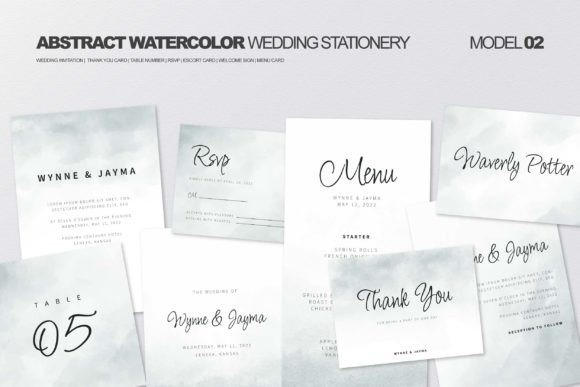 Download Abstract Watercolor Wedding Stationery - Abstract Collection