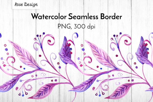 Download Abstract Purple Floral Watercolor Border - Abstract Collection