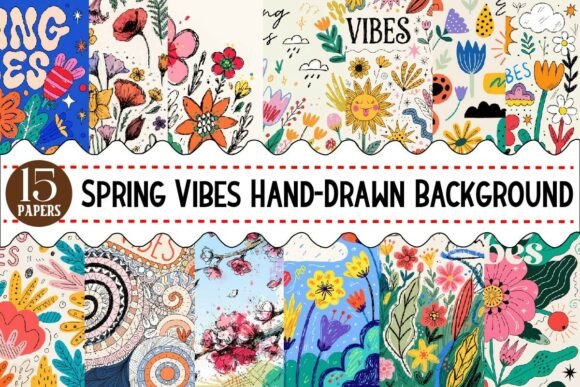 Download Spring Vibes Hand-Drawn Background - Background Collection