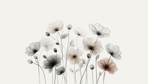 Download Transparent Flowers in Ink &amp; Wash - Transparent flowers Collection