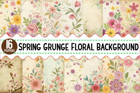 Download Spring Grunge Floral Background Paper - Background Collection