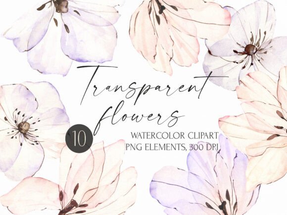 Download Watercolor Transparent Flowers Clipart - Premium Resources