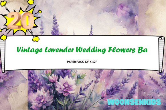 Download Popular Vintage Lavender Wedding Flowers Background Watercolor Png Kdp Digital Paper - Background Collection