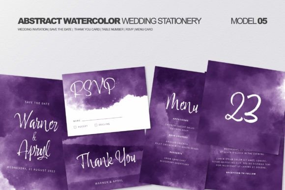Download Abstract Watercolor Wedding Stationery - Abstract Collection