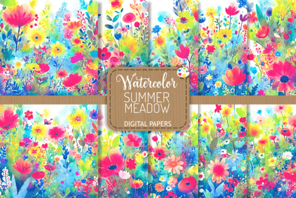 Download Watercolor Summer Meadow Set 2 - Premium Resources