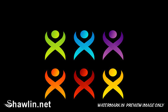 Download Abstract People- Colorful People Isolate - Abstract Collection