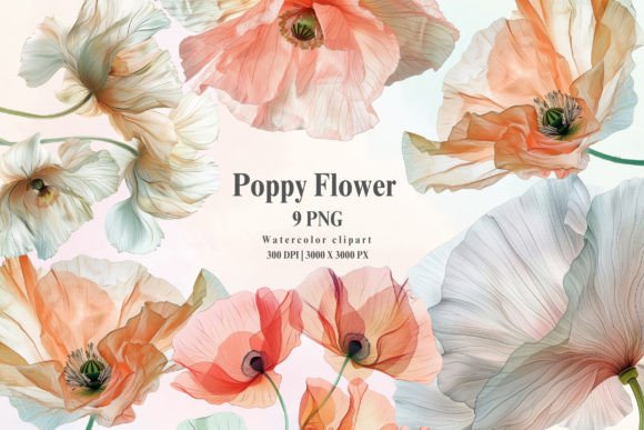 Download Watercolor Abstract Poppy Flower Clipart - Abstract Collection