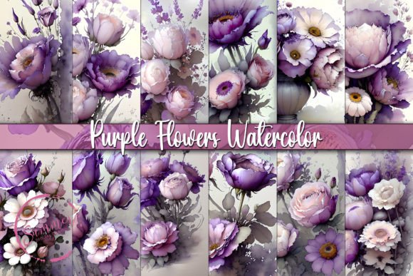 Download Purple Floral Watercolor Backgrounds - Background Collection